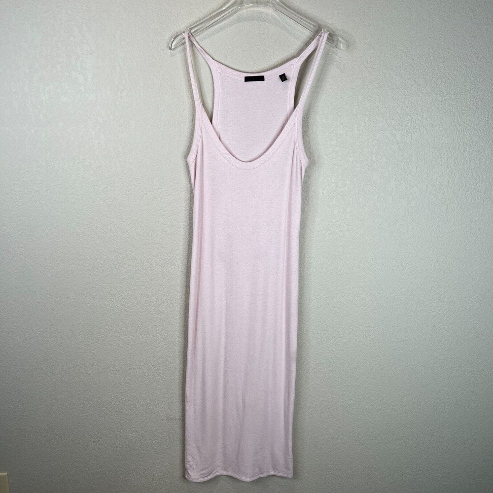 ATM Women's Ribbed Knit Tank Mini Dress Racerback Sleeveless Pink Size S